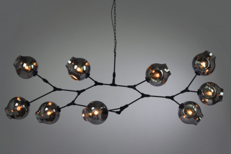 Подвесная люстра Cosmo 1212S-9 дымчатый/черный