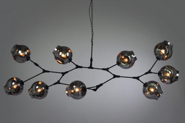 Подвесная люстра Cosmo 1212S-9 дымчатый/черный