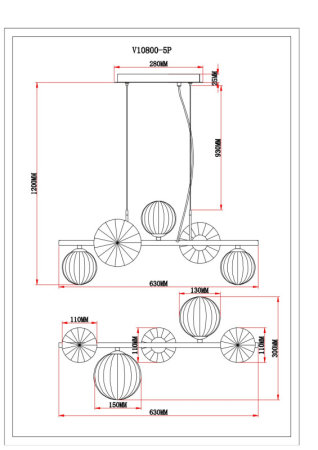 Подвесная люстра Moderli V10800-5P