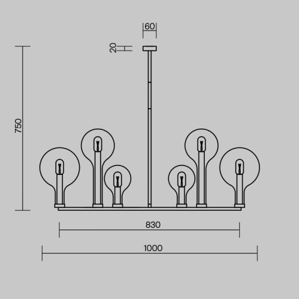 Подвесная люстра Maytoni MOD333PL-06BS1