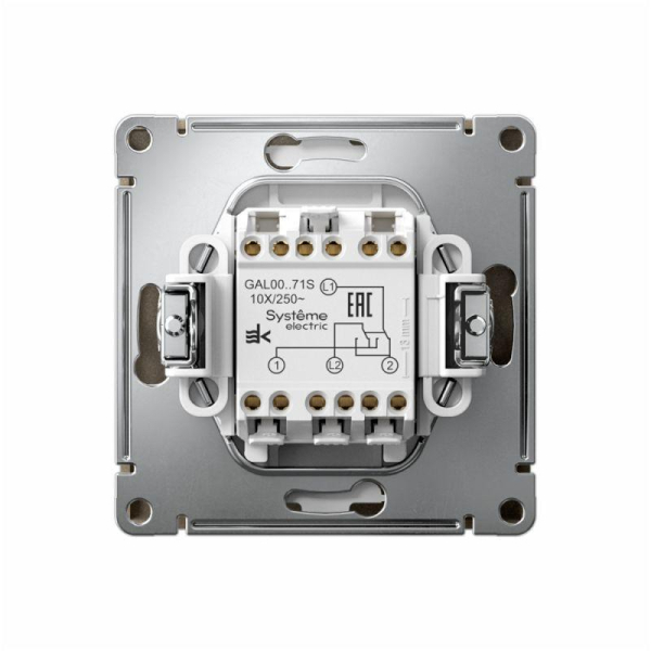 Переключатель перекрестный ArtGallery 10AX быстрозажим. клем. механизм шампань SE GAL000571S
