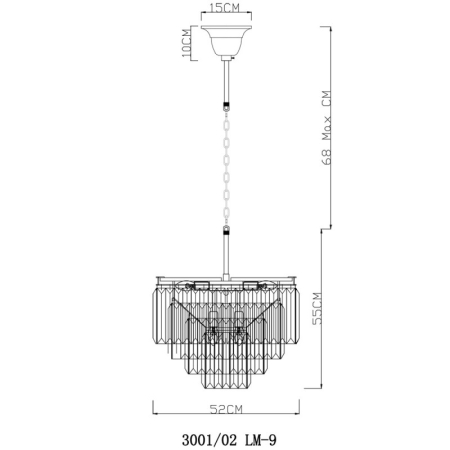 Каскадная люстра Divinare 3001/02 LM-9