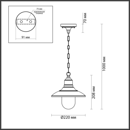 Подвесной уличный светильник Odeon Light 4965/1