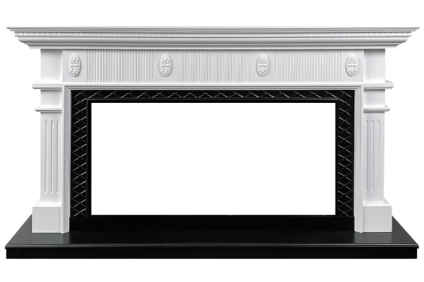 Royal Flame Каминокомплект Carlyle - Белый с черным с очагом Vision 42 LOG LED