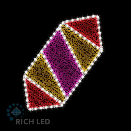 2Д Елочная игрушка Конфета №1 , 690х310 мм, Деколэйс, 220В Белый