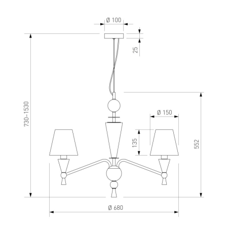 Подвесная люстра Eurosvet 101014/6 латунь Smart