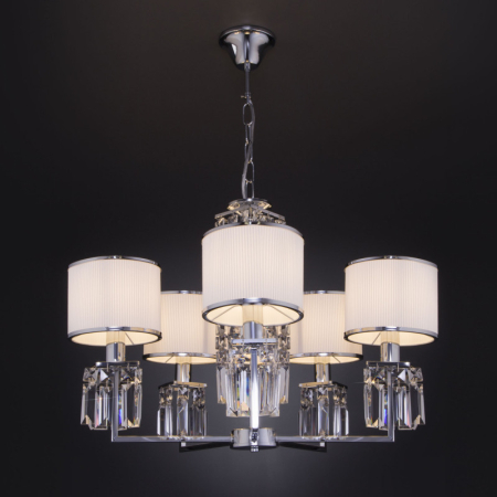 Подвесная люстра Eurosvet 10099/5 хром/прозрачный хрусталь Strotskis (новый