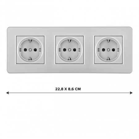 Розетка Arte Milano SET16-3-40-1x3 silver