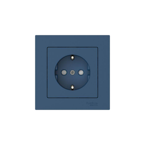 Розетка AtlasDesign 16А с заземл. защ. шторки быстрозажим. клем. в сборе аквамарин SE ATN001144S