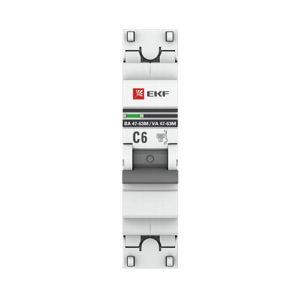 Выключатель автоматический модульный 1п C 6А 6кА ВА 47-63M электромагнит. расцеп. PROxima EKF mcb4763m-6-1-6C-pro