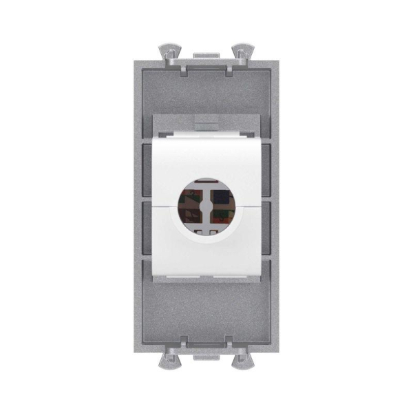 Розетка компьютерная 1мод. Avanti "Закаленная сталь" RJ45 кат.5E без шторок модульная механизм DKC 4404661