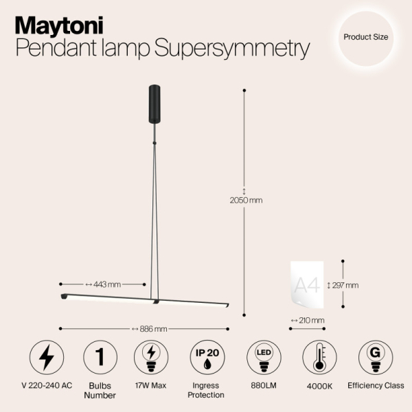 Подвесной светильник Maytoni P096PL-L11BK