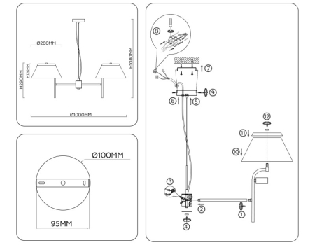 Подвесная люстра Ambrella Light LH72453