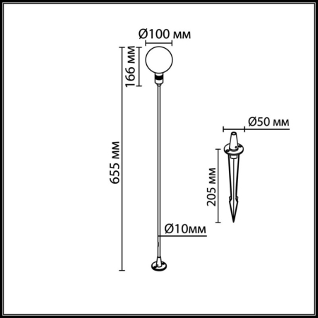 Садово-парковый светильник Odeon Light 7121/2GL