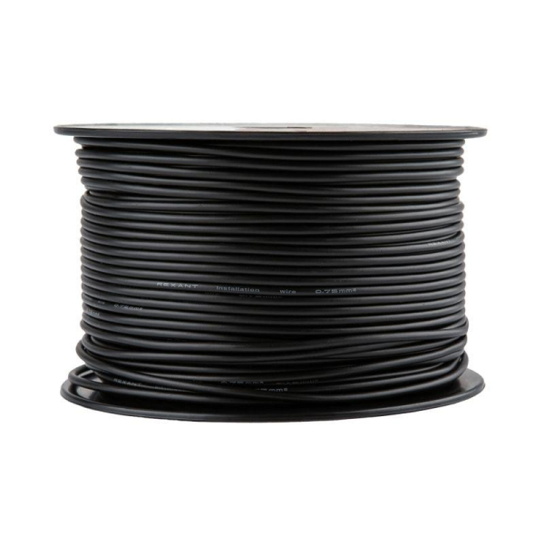 Провод ПГВА 1х0,75мм², черный, бухта 100м REXANT
