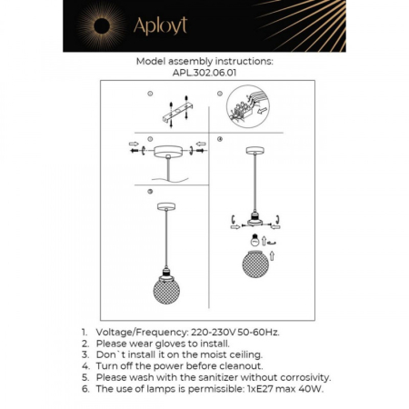 Подвесной светильник APLOYT APL.302.06.01