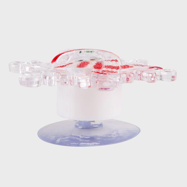 Снеговик на снежинке RGB на присоске