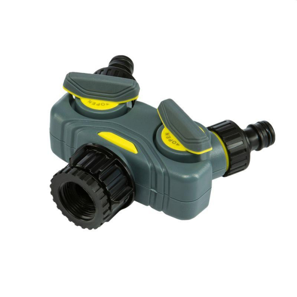 Разветвитель 2-канальный на кран 1/2"-3/4" Профи ЧЕТЫРЕ СЕЗОНА