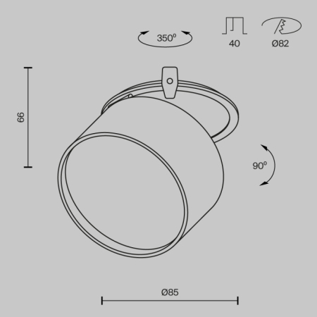 Встраиваемый светильник Maytoni Technical DL024-12W3K-BMG