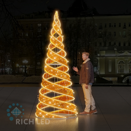 Спиральная елка, 300*120 см, 24В