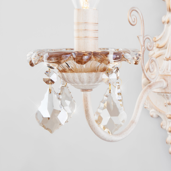Бра Eurosvet 10118/1 белый с золотом/тонированный хрусталь Stro