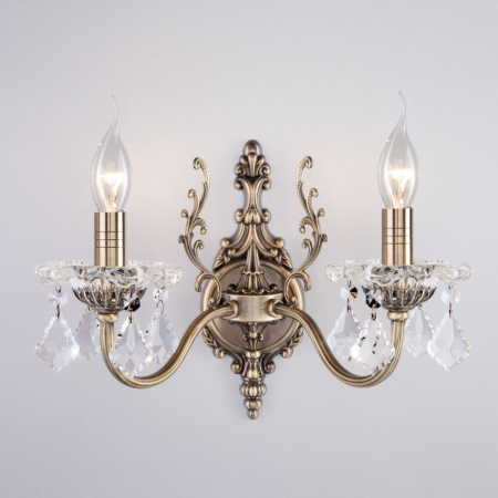 Бра Eurosvet 3281/2 античная бронза/прозрачный хрусталь Strotsk