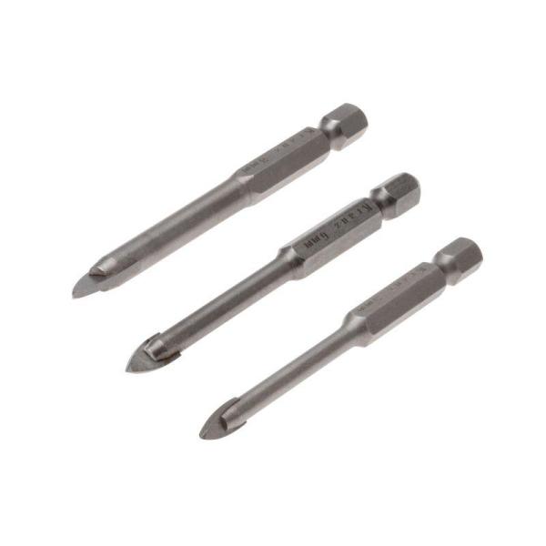 Набор сверл по керамической плитке, 5-6-8мм, шестигранный хвостовик KRANZ