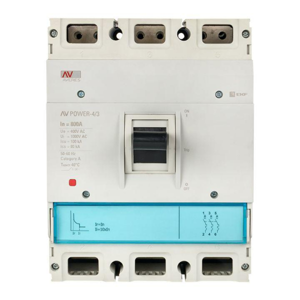 Выключатель автоматический 800А 35кА AV POWER-4/3 TR EKF mccb-43-800-TR-av