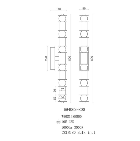 Бра Fluorite FL1198-10W