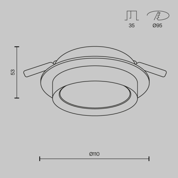 Встраиваемый светильник Maytoni Technical DL086-GX53-RD-BG