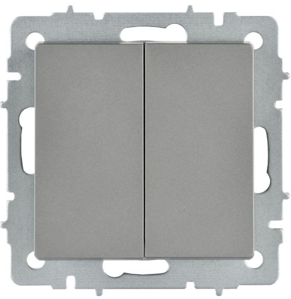 Выключатель перекрестный 2-кл. СП BRITE ВС10-2-3-БрС 10А механизм сталь IEK BR-V23-0-10-K46