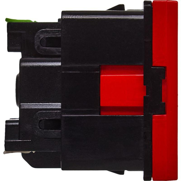 Розетка 2мод. 16А 250В 90град. с заземл. без защ. шторок безвинт. зажимы красн. ИЭК Leg 4525054