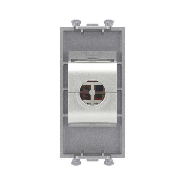 Розетка компьютерная 1мод. Avanti "Закаленная сталь" RJ45 кат.5E без шторок экранир. модульная механизм DKC 4404761