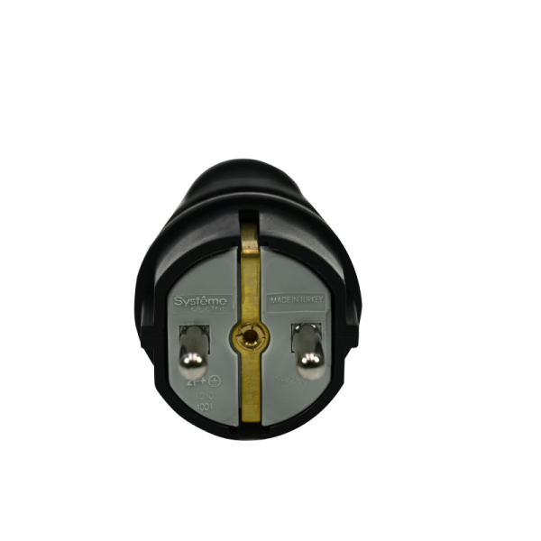 Вилка прямая MultiSet 16А 250В IP44 с заземл. каучук черн. SE MST4001BK