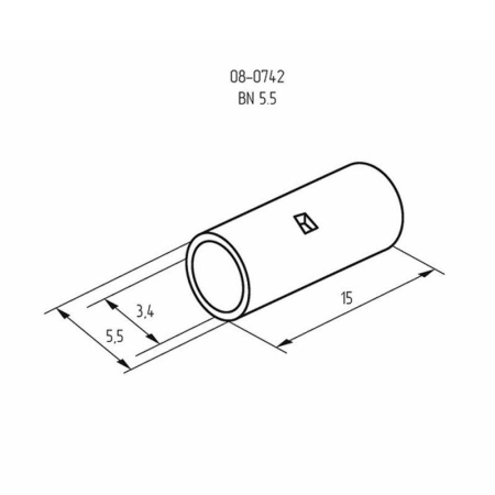 Соединительная гильза L-15мм, 4-6мм² (ГМЛ (DIN) 6) REXANT