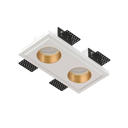 QUASAR 55 DUO FLAT BRASS Встраиваемый потолочный гипсовый светильник