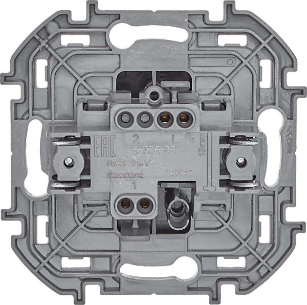 Выключатель 1-кл. Inspiria 10А IP20 250В 10AX механизм антрацит IEK 673603
