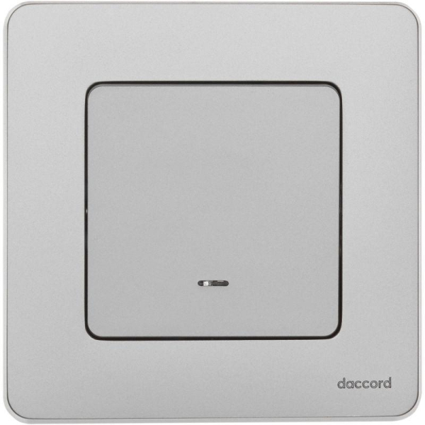 Выключатель 1-кл. Inspiria 10А IP20 250В 10AX с подсветкой/индикацией механизм алюм. IEK 673612