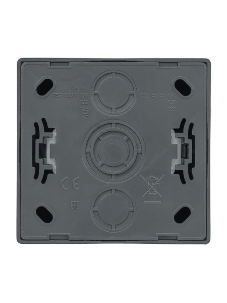 Розетка 1-м ОП LETO с заземл. с крышкой LETO ПБТ графит LEZARD 752-3400-123B