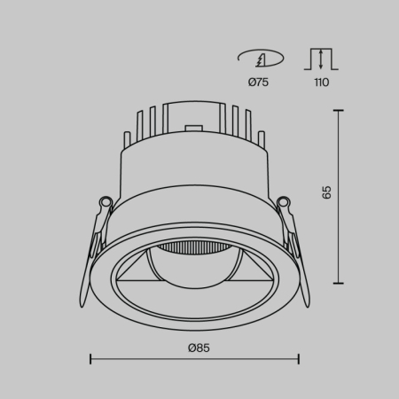 Встраиваемый светильник Maytoni Technical DL100-12W2.7-3-4K-RD-W