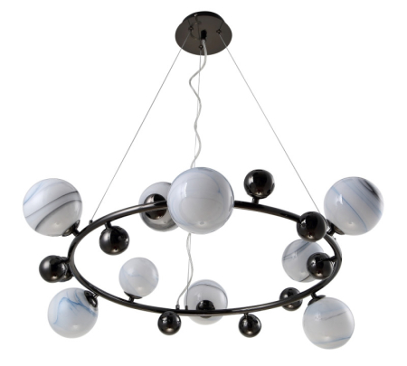 Подвесная люстра Crystal Lux SALVADORE SP9H BLACK CHROMIUM