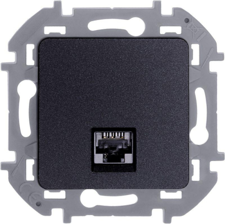 Розетка компьютерная Inspiria RJ45 кат.6 UTP механизм антрацит IEK 673833