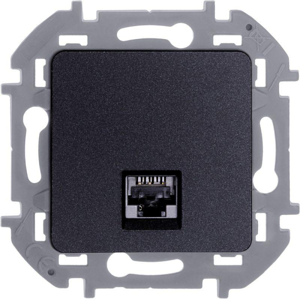 Розетка компьютерная Inspiria RJ45 кат.6 UTP механизм антрацит IEK 673833