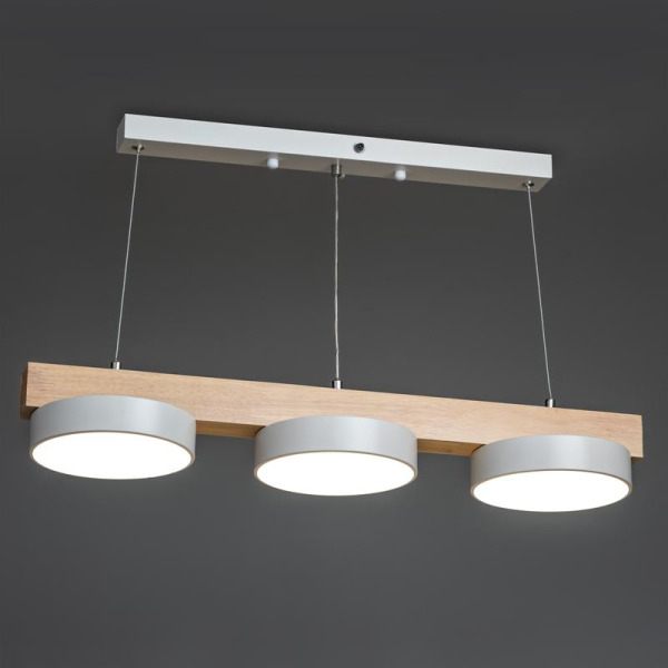 Люстра светодиодная RACEMO 48Вт 2700-6400К 18кв.м подвесная ДУ 3 режима бел./дерево Ritter 51607 5