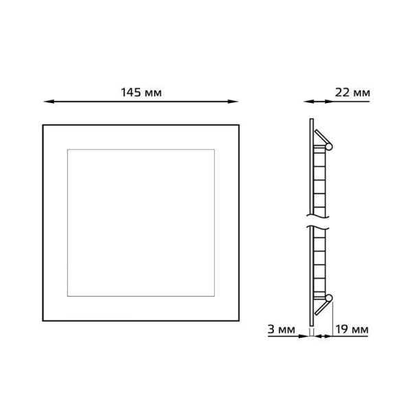 Светильник светодиодный Slim 9Вт 3000К IP20 610лм 220-240В ДВО квадрат бел. GAUSS 940111109