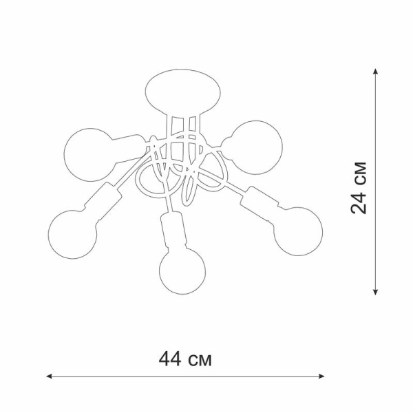 Люстра 5хE27 макс. 40Вт Vitaluce V3727-1/5PL