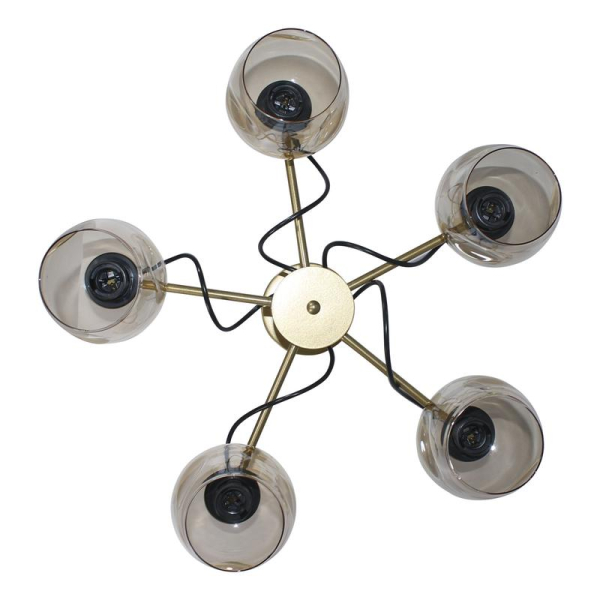 Светильник "Мирра" 151 (плафон 8268) НСБ 01-5х60-165 Е27 (ИМ) потолочный зол. Элетех 1005405272