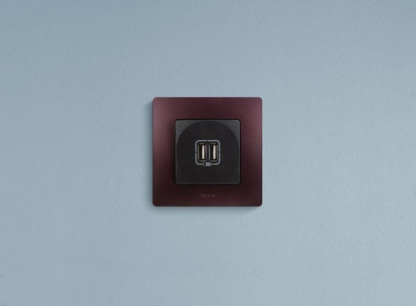 Розетка USB 2-м СП 2мод. Etika 240В/5В 2400мА механизм антрацит IEK 672694