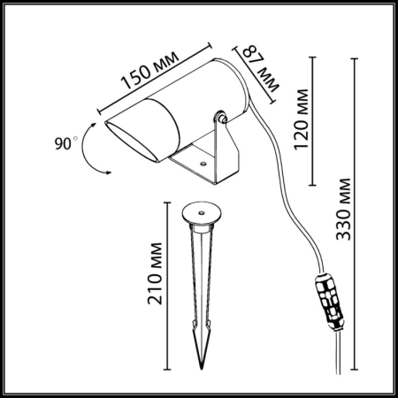 Грунтовый светильник Odeon Light 6647/15GL3