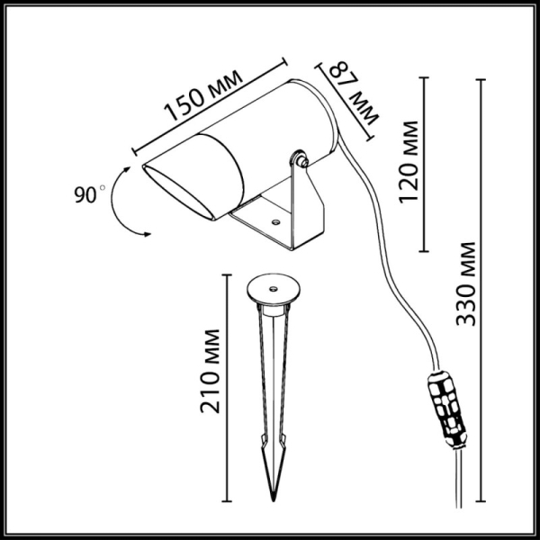 Грунтовый светильник Odeon Light 6647/15GL3